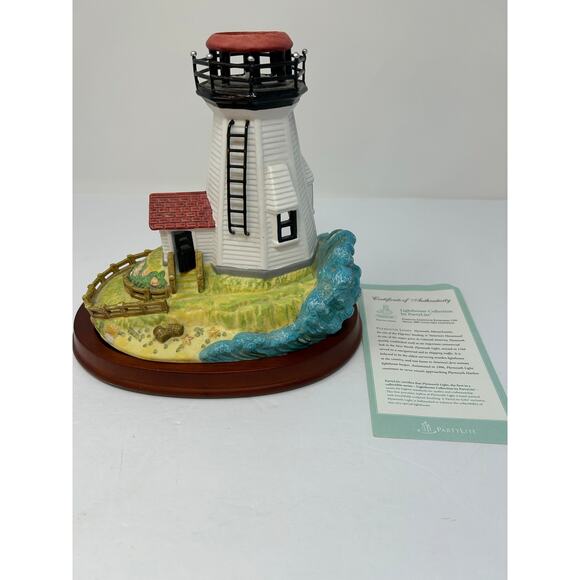 American VTG PartyLite Candle Tealight Holder Plymouth Lighthouse Decorative - Picture 2 of 11